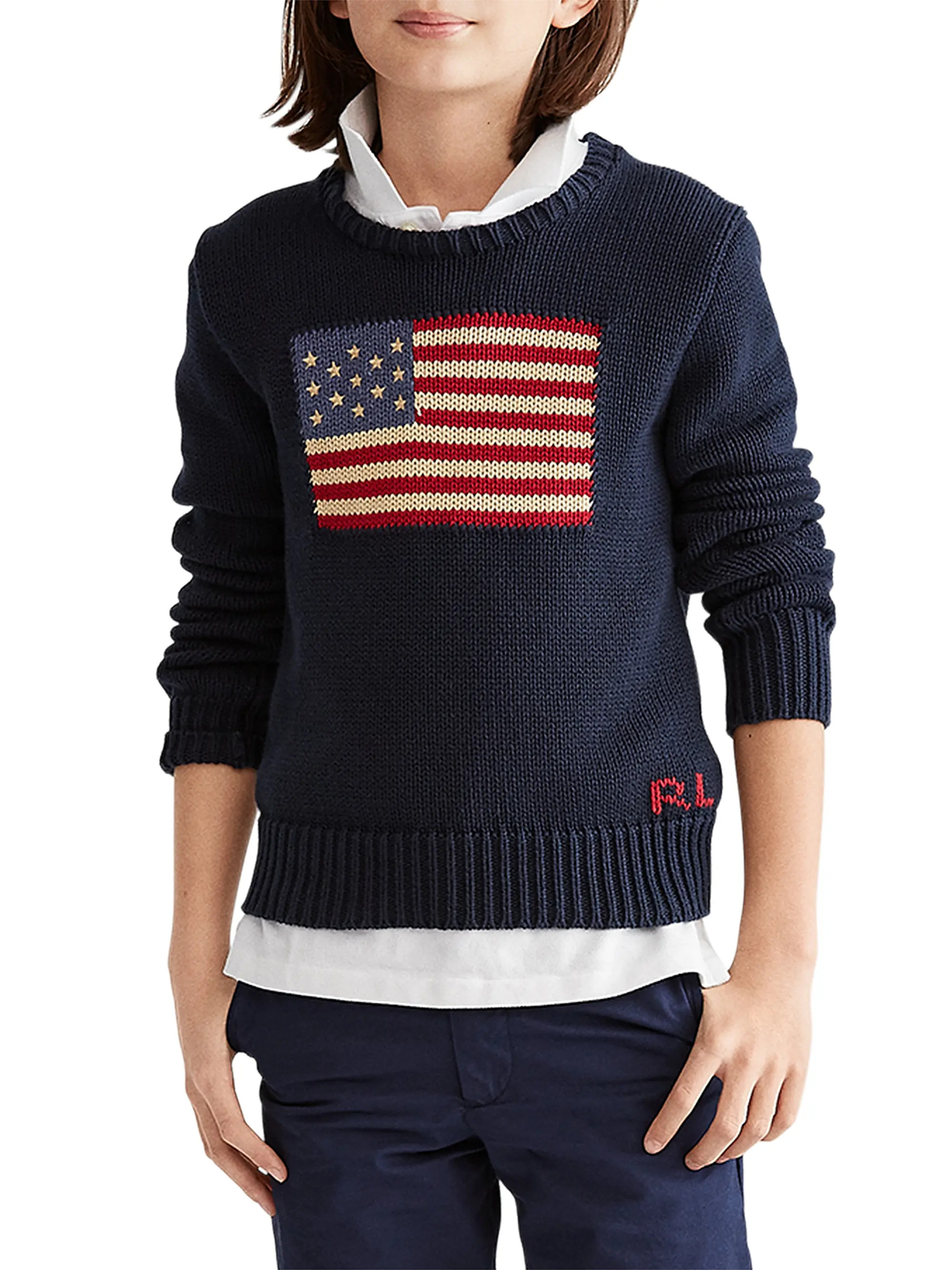 Polo Ralph Lauren Boy's Crewneck Flag Sweater | Saks Fifth Avenue | Saks Fifth Avenue