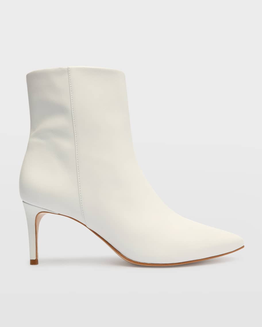 Schutz Mikki Mid Leather Pointed-Toe Booties | Neiman Marcus