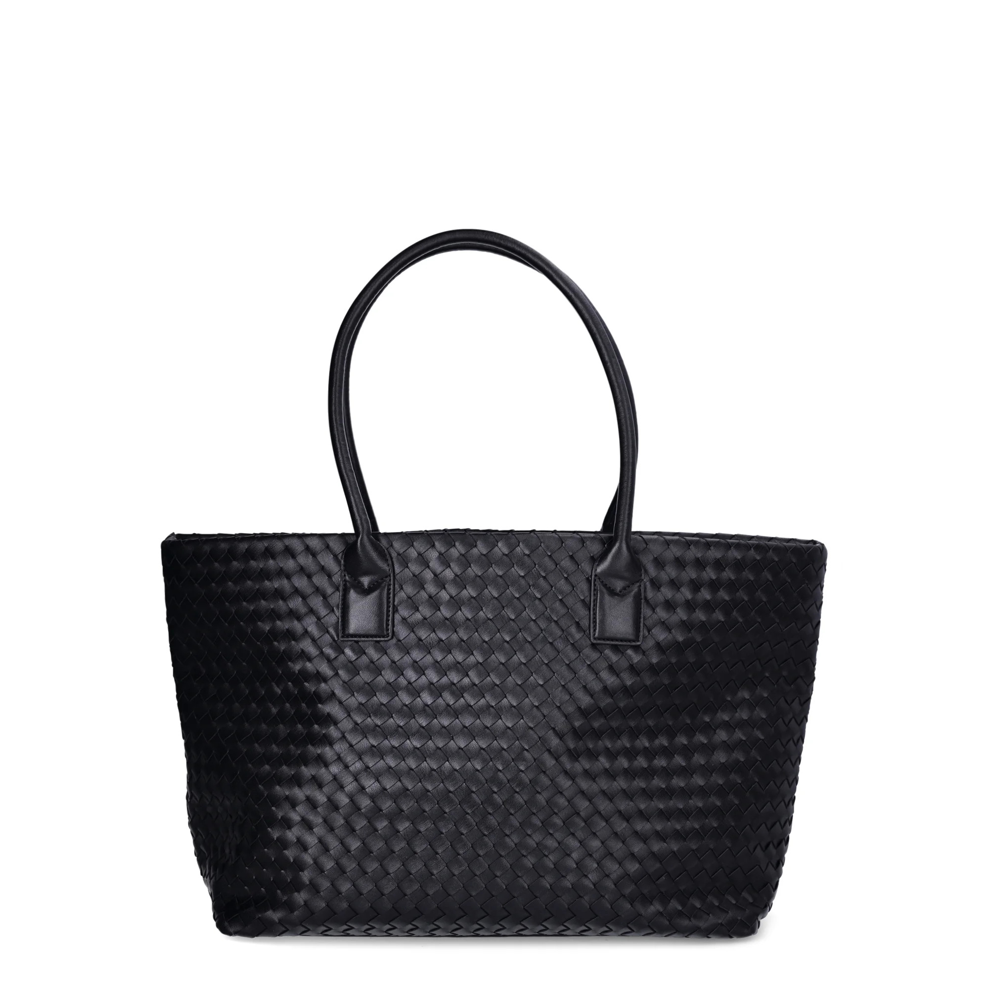 London Fog Women's Woven Tote With Pouch, Black | Walmart (US)