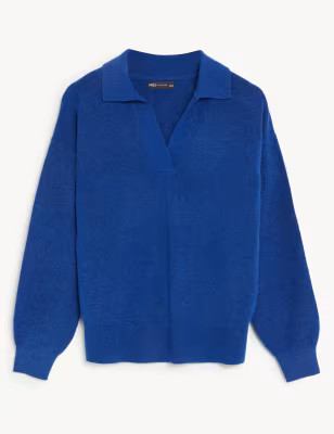 Collared Relaxed Jumper | M&S Collection | M&S | Marks & Spencer (UK)
