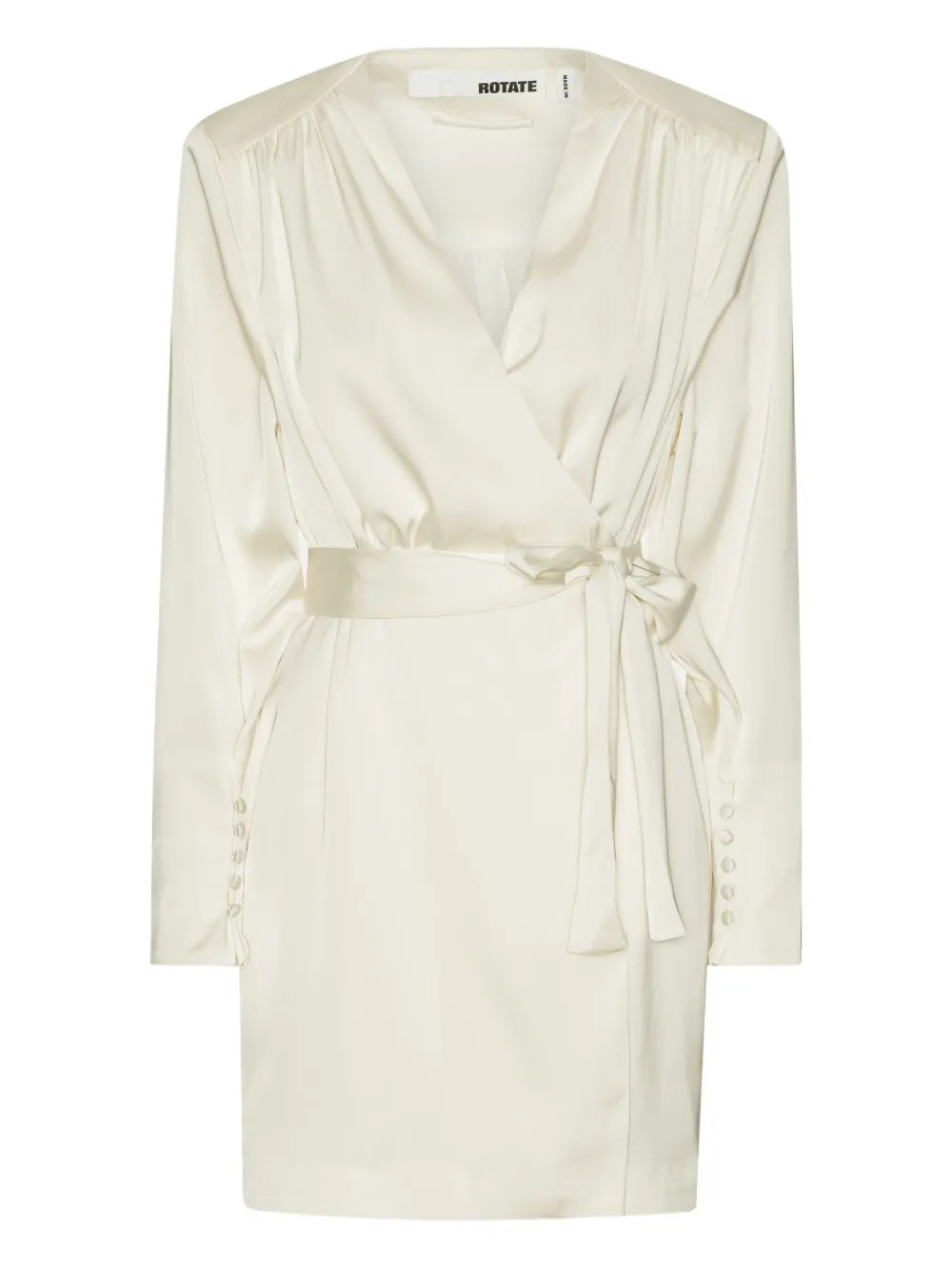 ROTATE BIRGER CHRISTENSEN Satin Wrap Minidress | White | FARFETCH PT | Farfetch Global