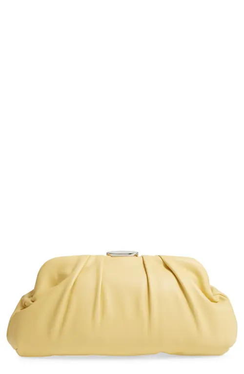Nordstrom Soft Faux Leather Clutch in Yellow Meringue at Nordstrom | Nordstrom