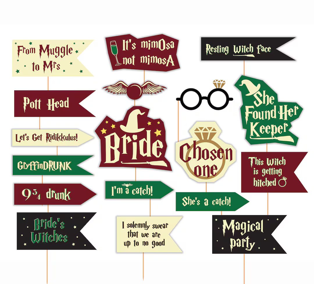 Wizard Bachelorette Photo Booth Props Magic Themed Photo Props Bridal Shower Party Bachelorette P... | Etsy (US)