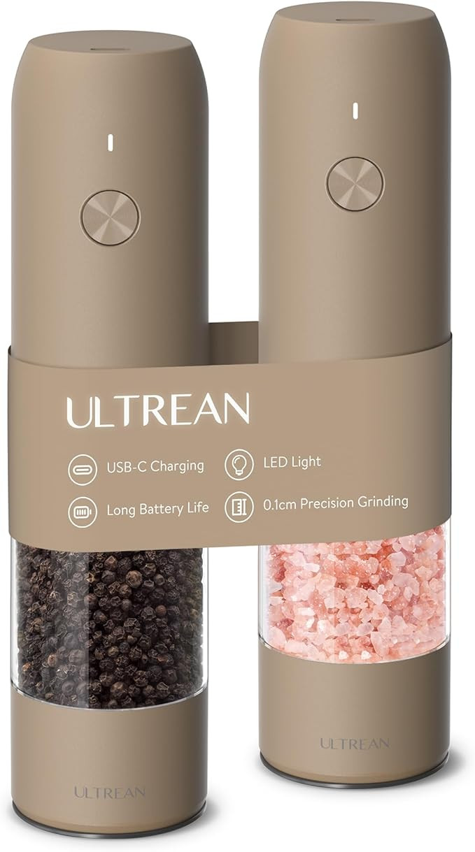 Ultrean Electric Pepper Grinder, Rechargeable Salt and Pepper Grinder with 6 Adjustable Coarsenes... | Amazon (US)