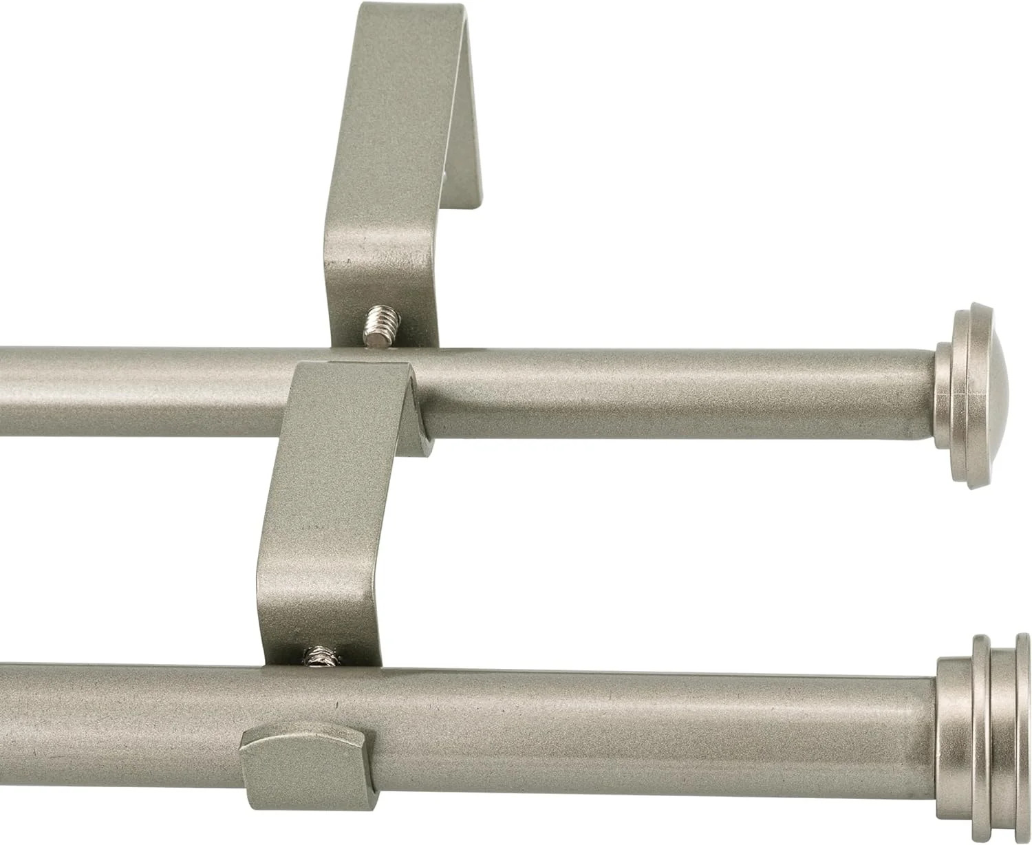 eTeckram 5/8" Double Curtain Rod with Nerveux Finials,Pewter,28‘’-48‘’ | Walmart (US)