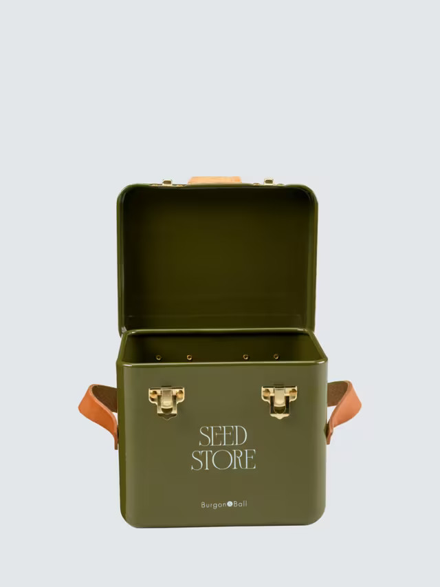 Burgon & Ball Mini Seed Storage Tin, Olive | John Lewis (UK)