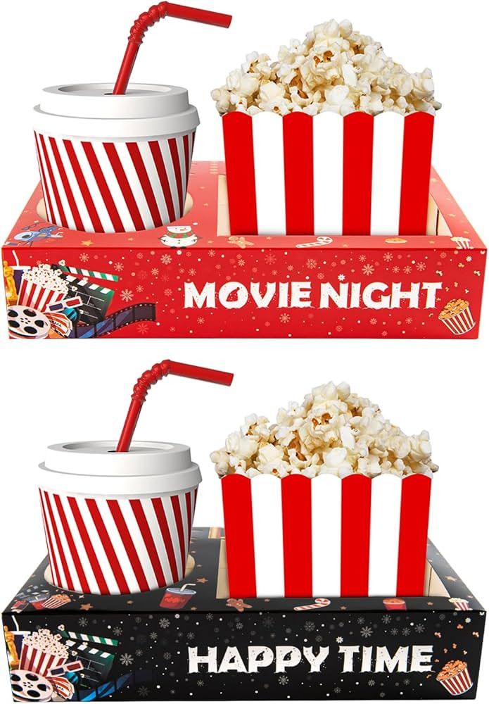 20 Pcs Christmas Movie Night Snack Trays Movie Night Supplies for Movie Theater Family Birthday P... | Amazon (US)