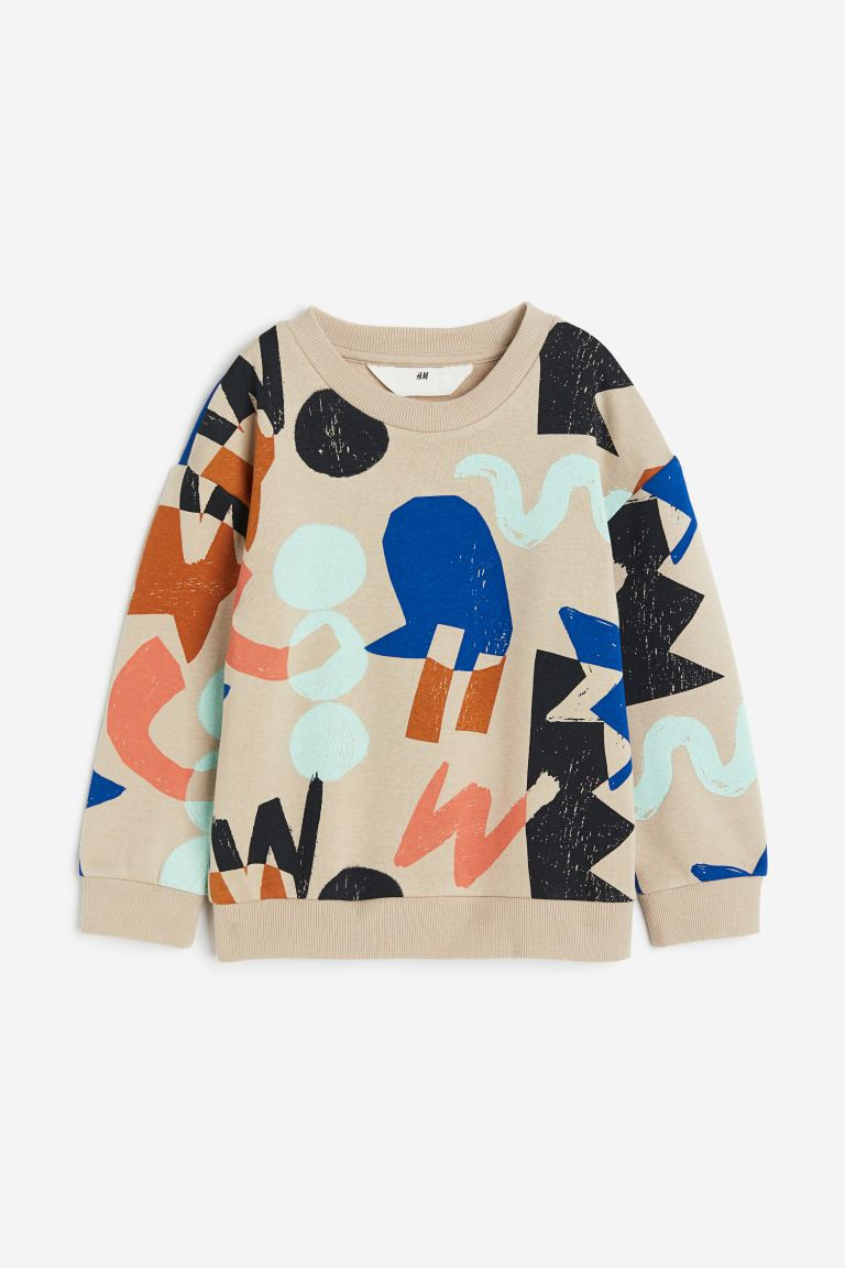 Sweatshirt - Light beige/patterned - Kids | H&M US | H&M (US + CA)