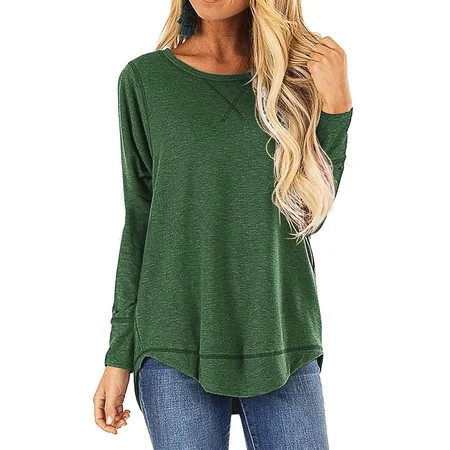 Fantaslook Womens Fall Tops Long Sleeve Shirts Casual Tunic Top Blouses Basic Tees | Walmart (US)