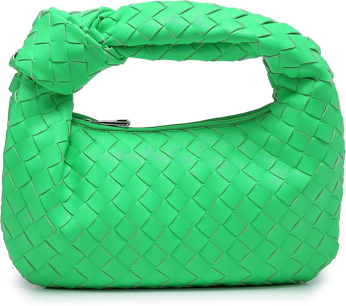 Knoted Women Handbag PU Leather Woven HandBag Fashion Shoulder Bag Purse Woven Handmade Hobo Hand... | Amazon (US)