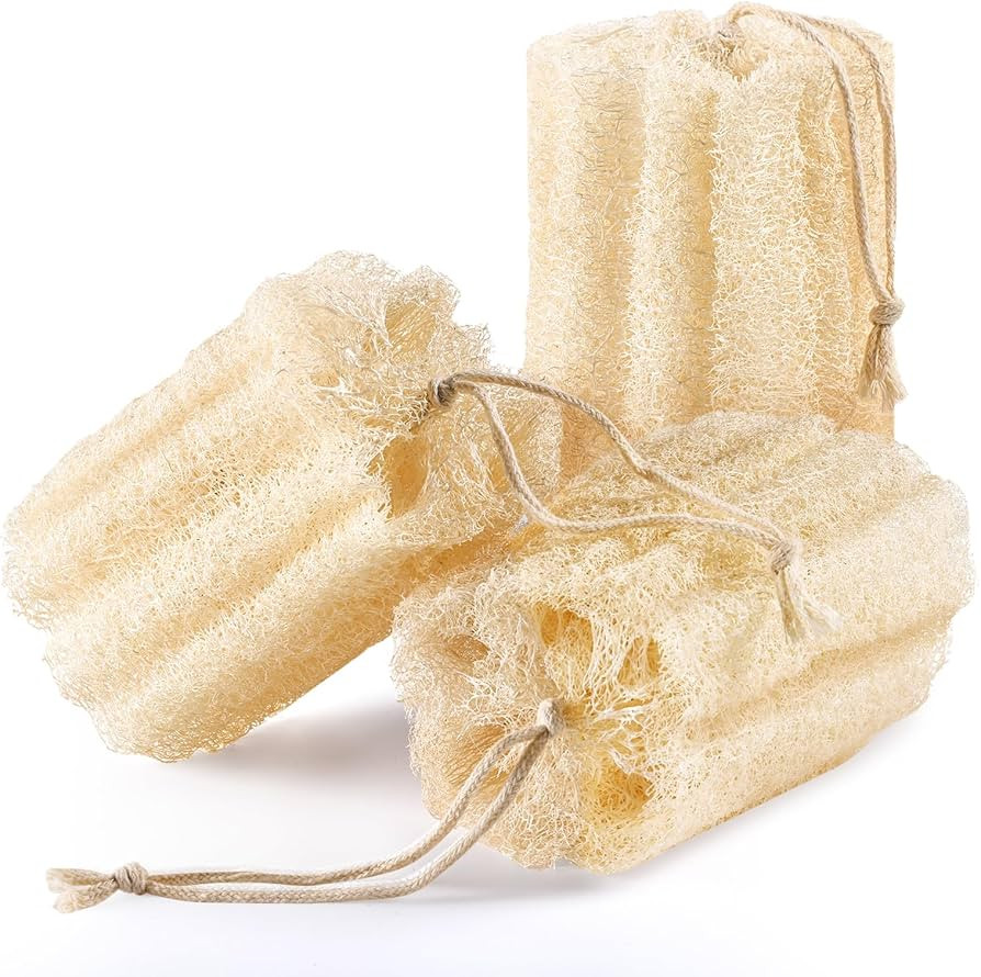 3PCS Egyptian Natural Loofah Exfoliating Body Scrubber, Natural Real Egyptian Loofah Sponge Bath ... | Amazon (US)
