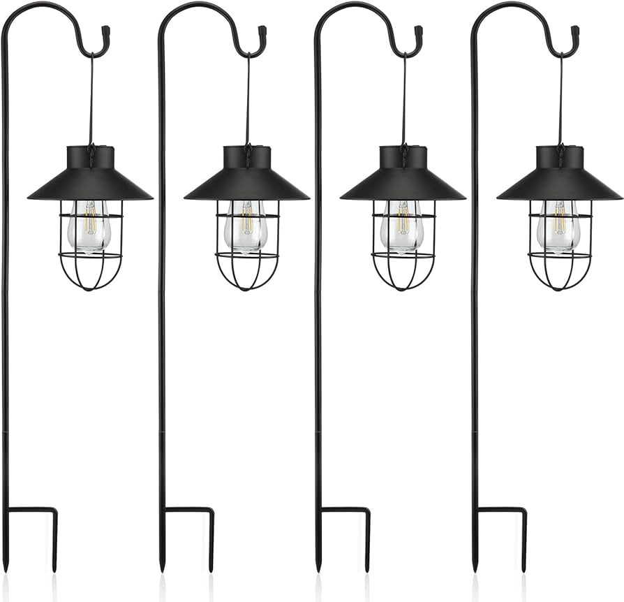 Retisee 4 Pack 31 Inch Hanging Solar Light Outdoor with Shepherd Hook Solar Lanterns Outdoor Wate... | Amazon (US)