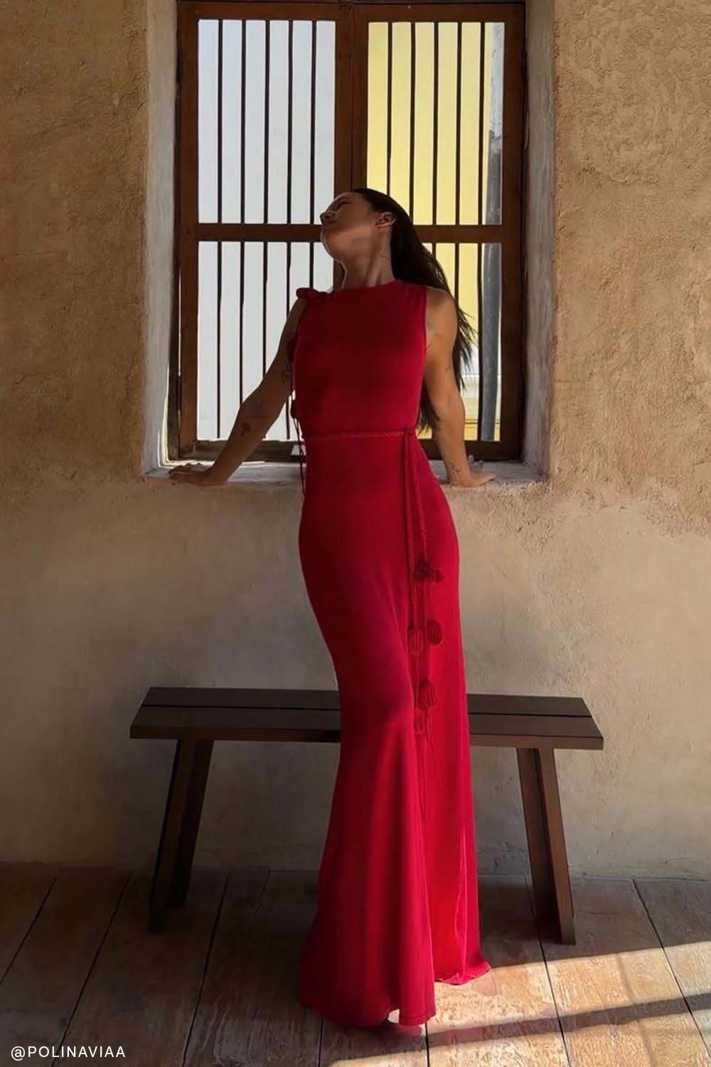 Monay Tulip Maxi Dress - Raspberry | MESHKI US