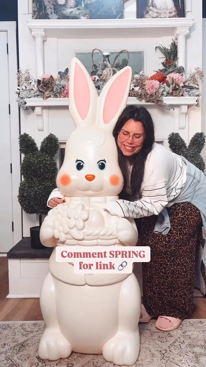 The sweetest , largest Blow mold bunny you’ve ever seen! 
#springrefresh #springdecor #homedecor #homedecorating #cottagecore #farmhousecharm 

#LTKHome