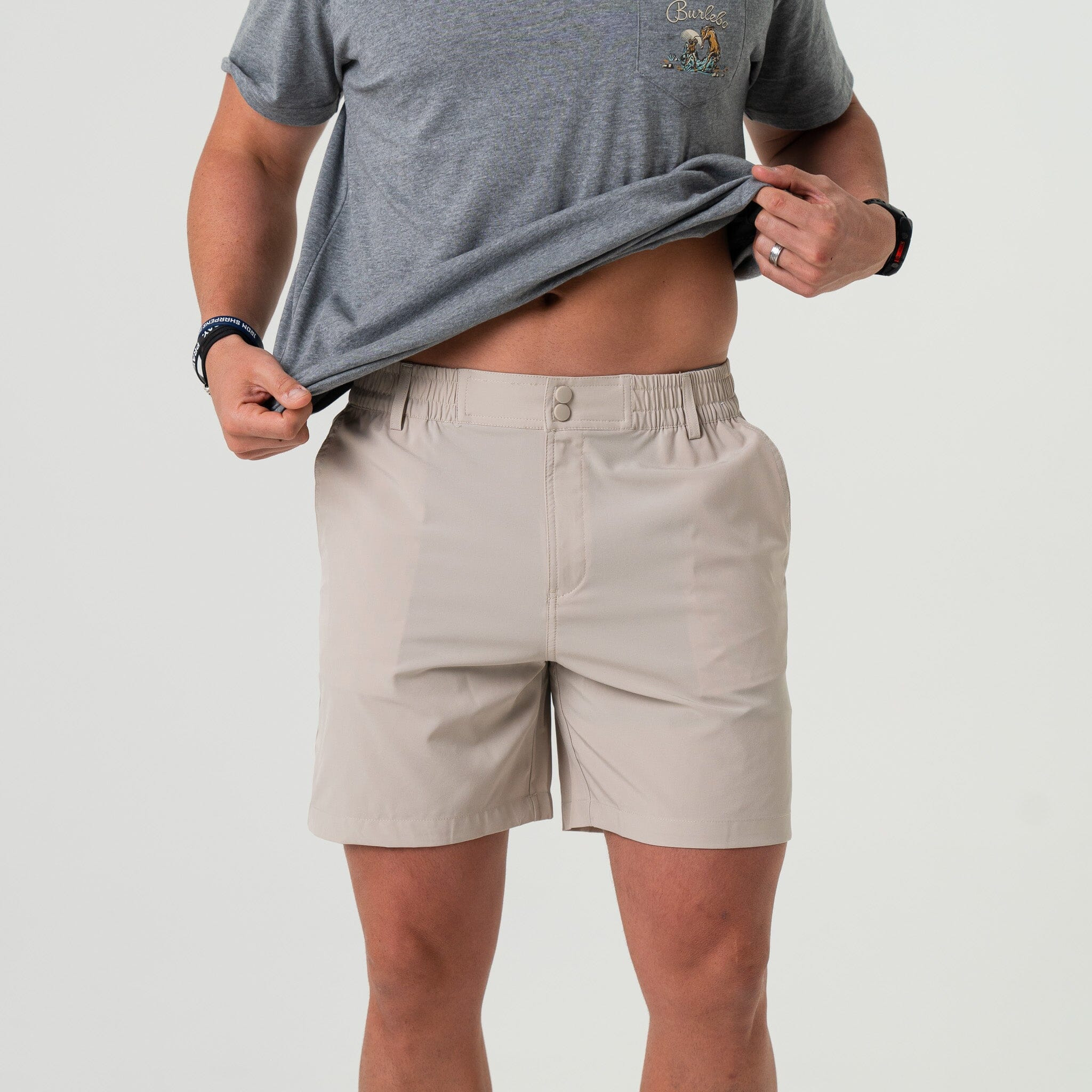 Everyday Short - Light Khaki - American Flag Pocket | BURLEBO