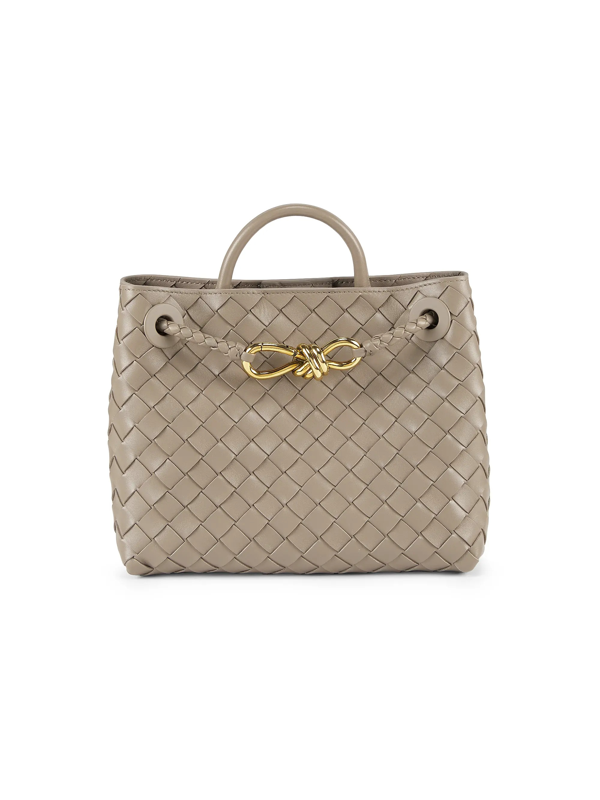 Small Andiamo Intrecciato Leather Top-Handle Bag | Saks Fifth Avenue