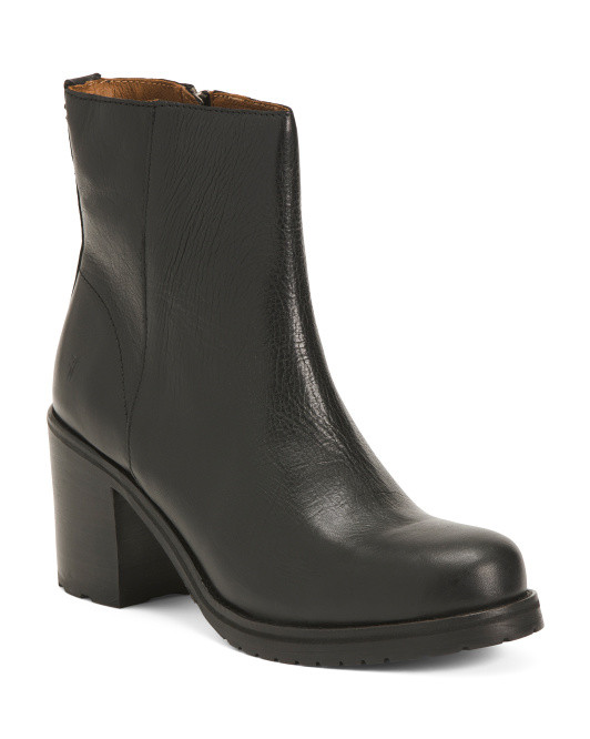 Leather Karen Inside Zip Short Boots | TJ Maxx