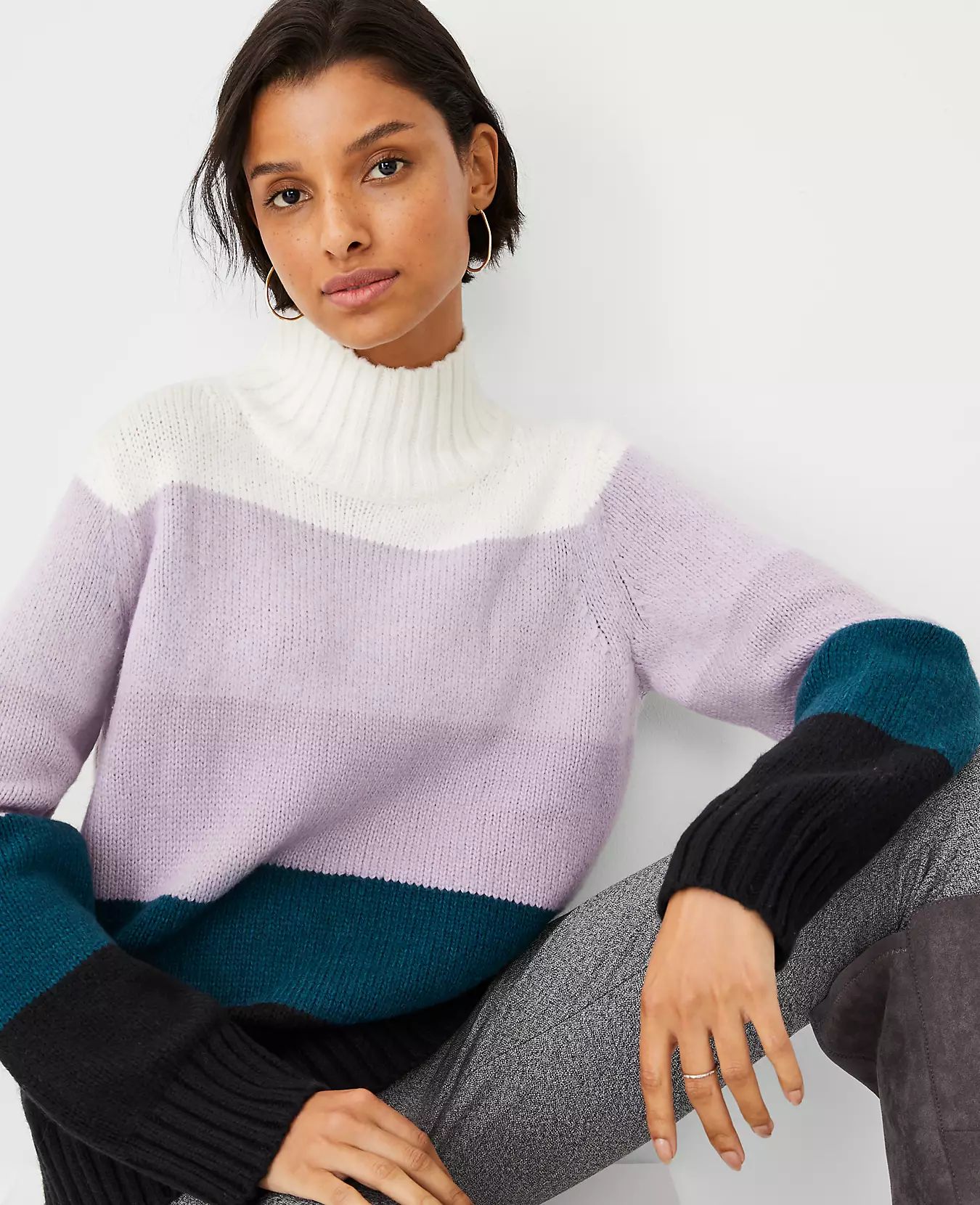Ombre Stripe Turtleneck Sweater | Ann Taylor (US)
