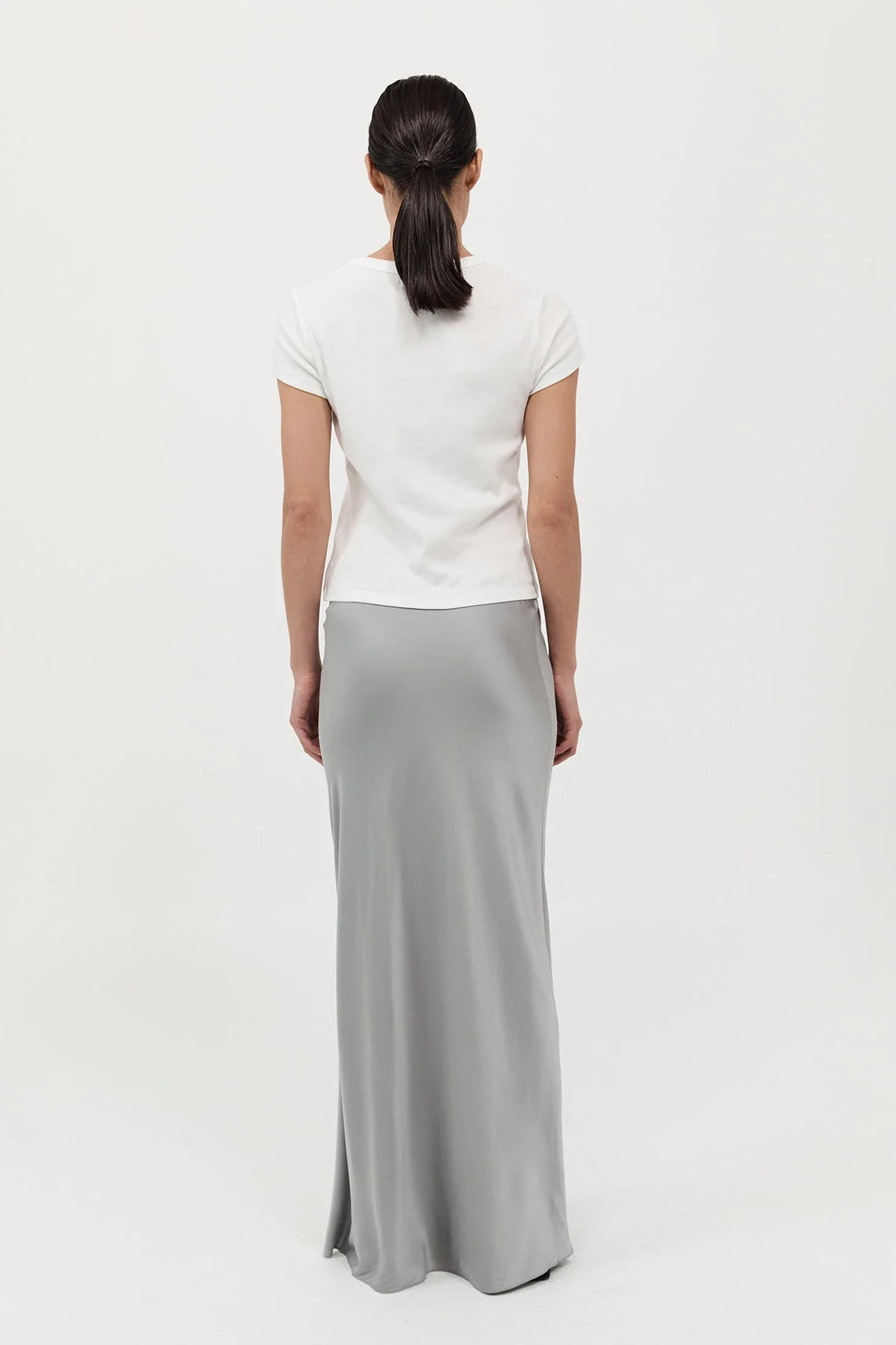 Bias Slip Skirt - Silver | St. Agni