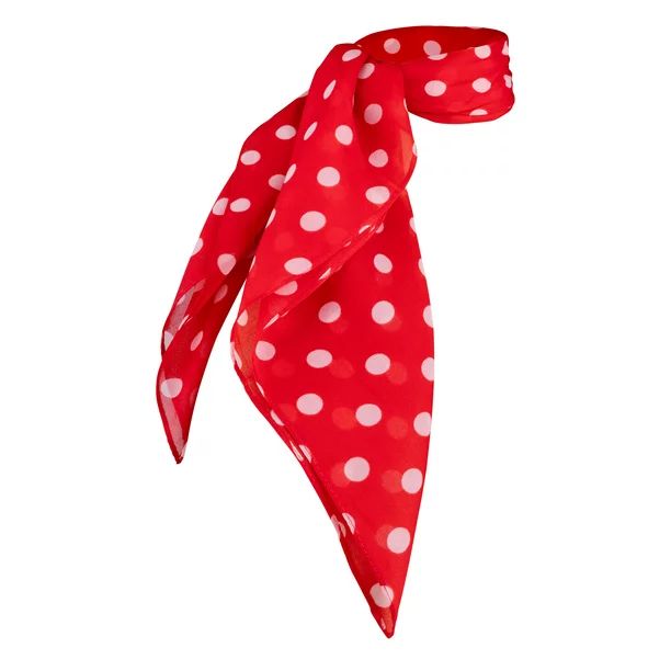 Adult and Youth - 50's Vintage Style Sheer Chiffon Square Scarf - Red Polka Dot | Walmart (US)