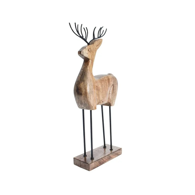 Wood and Metal Deer Christmas Tabletop Decoration, 16.14", by Holiday Time | Walmart (US)