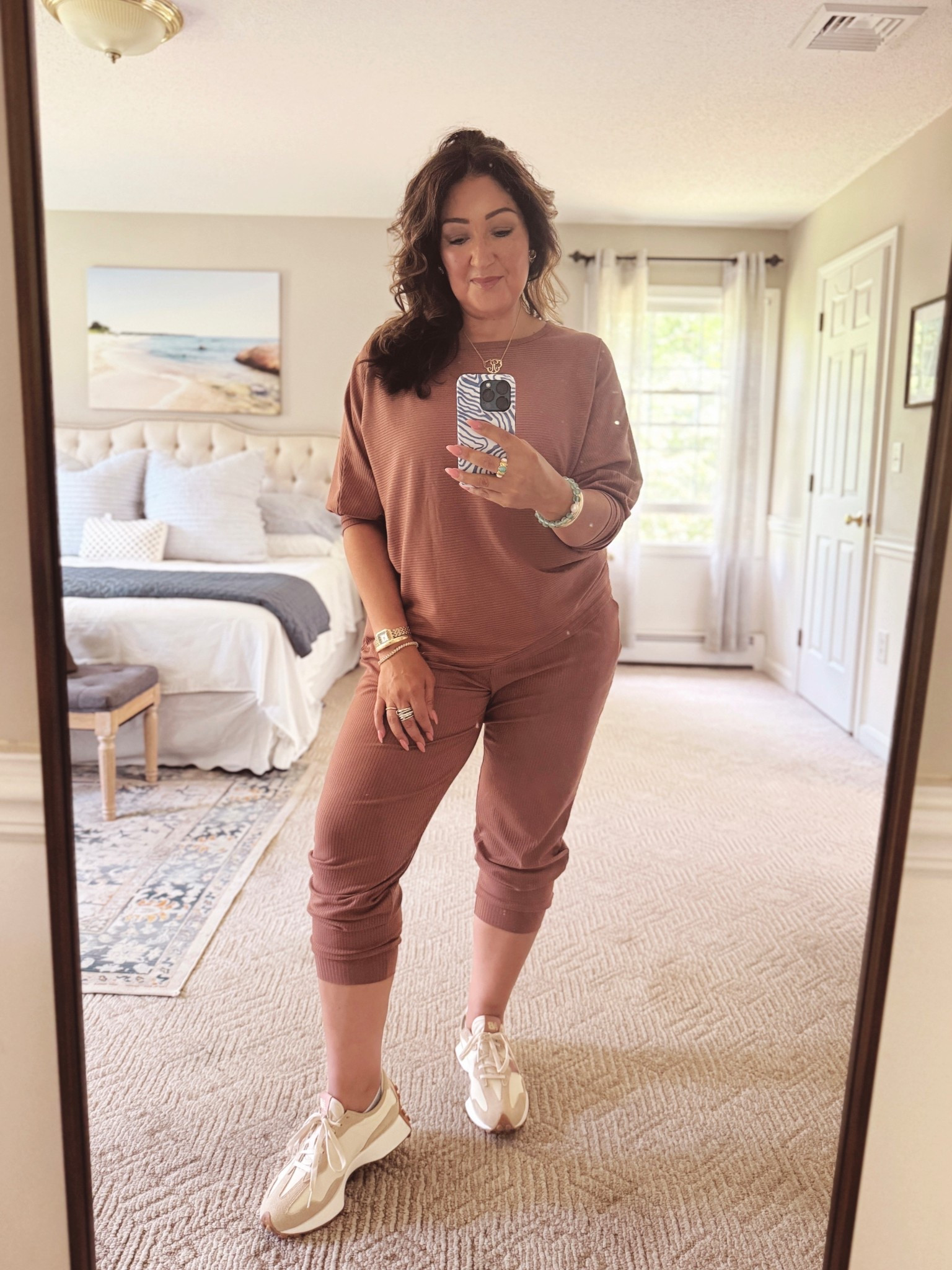 Super cute, cozy and comfortable 2-piece outfit. Great casual transition look for the fall. 
Athleisure, lounge wear, weekend look, fall outfit.

#LTKSeasonal #LTKShoeCrush #LTKActive