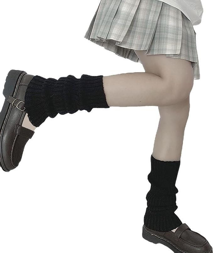 ZQFFB Leg Warmers Kawaii Black White Goth Stacked Leg Warmer of Japanese Style for Women 80s Part... | Amazon (US)