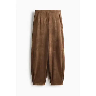 H&M Barrel Trousers in Dark Khaki Green at Nordstrom, Size Medium | Nordstrom