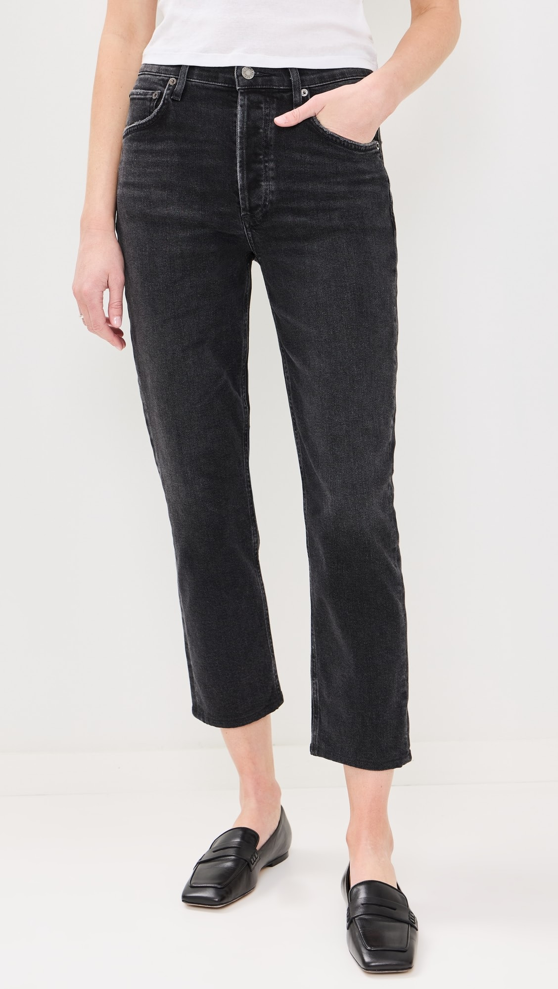 Riley High Rise Straight Crop Jeans | Shopbop