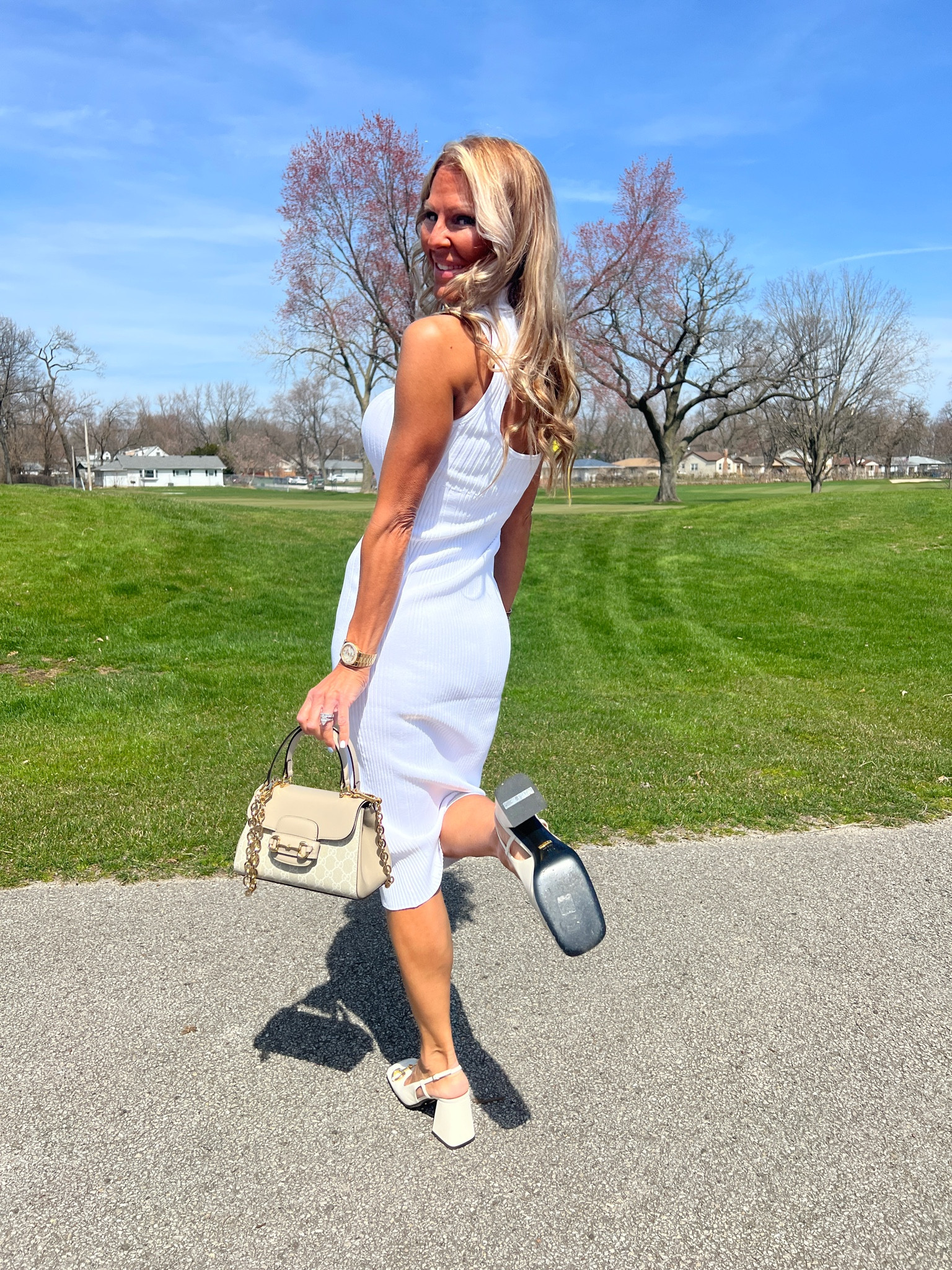 Obsessed with this form-fitting sweater dress - classy look when combining white with cream!! #LTKsummer #LTKstyle #LTKfashion