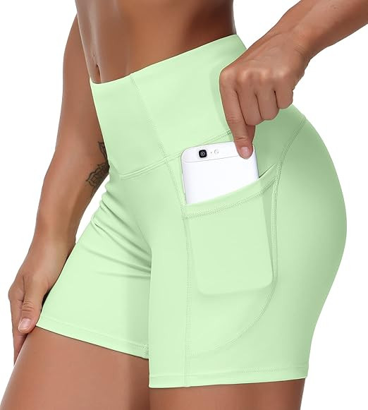 THE GYM PEOPLE Women's High Waist Workout Shorts Breathable Dolphin Split Elastic Lounge Yoga Sho... | Amazon (US)