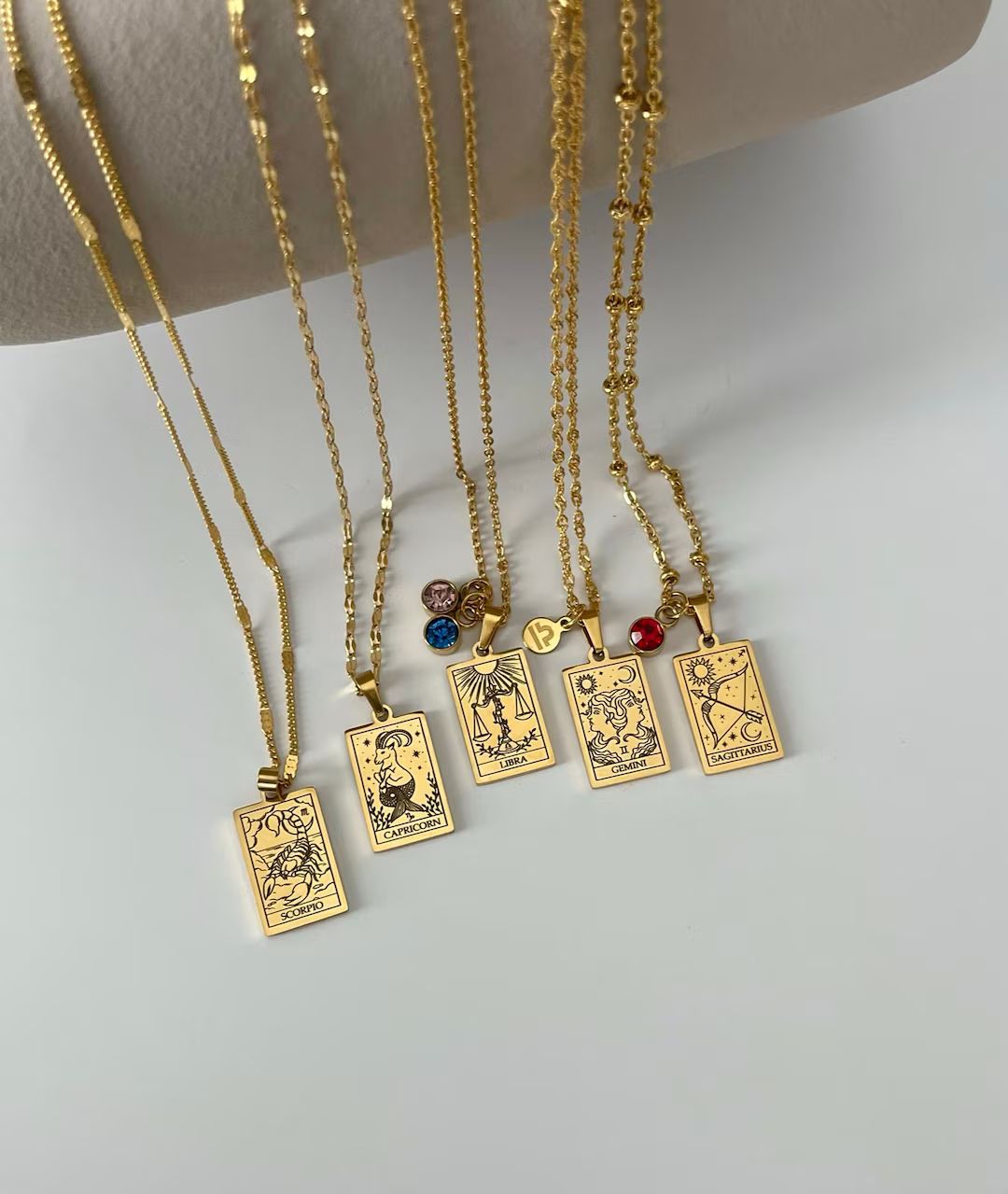 GOLD Tarot Zodiac Pendant Necklace Mothers Day Gift - Etsy | Etsy (US)