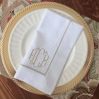 Monogrammed Satin Stitch Napkin - Set Of Four | Etsy (US)