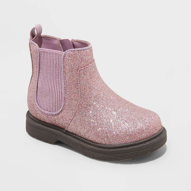 Toddler Girls' Delaney Zipper Chelsea Boots - Cat & Jack™ Pink | Target