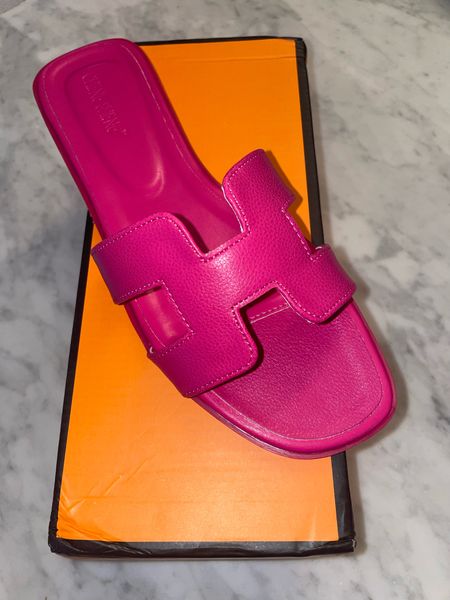 Hermes Oran Dupe 🍊 
Hot pink sandal
Hot pink slides


#LTKshoecrush #LTKtravel #LTKunder50