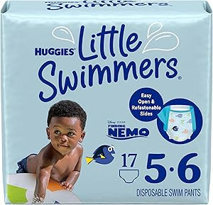 Huggies Little Swimmers Disposable Swim Diapers, Size 5-6 (32+ lbs), 17 Ct | Amazon (US)
