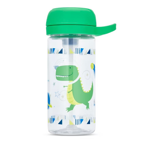 Cheeky Plastic Kids Bottle With Straw 17oz Space Dinosaur - Green | Target