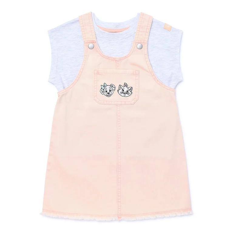 Disney Mickey & Friends Toddler Girls Denim Overall Dress Set, Sizes 12M-5T - Walmart.com | Walmart (US)