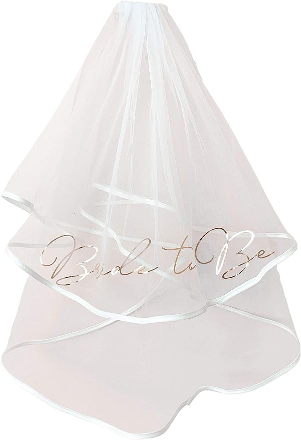 Bride to Be Veil Women’s Tulle Short Bachelorette Party Wedding Veil With Comb | Amazon (US)