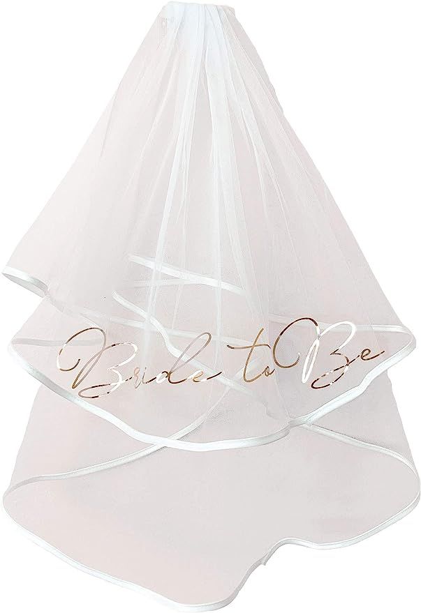 Bride to Be Veil Women’s Tulle Short Bachelorette Party Wedding Veil With Comb | Amazon (US)