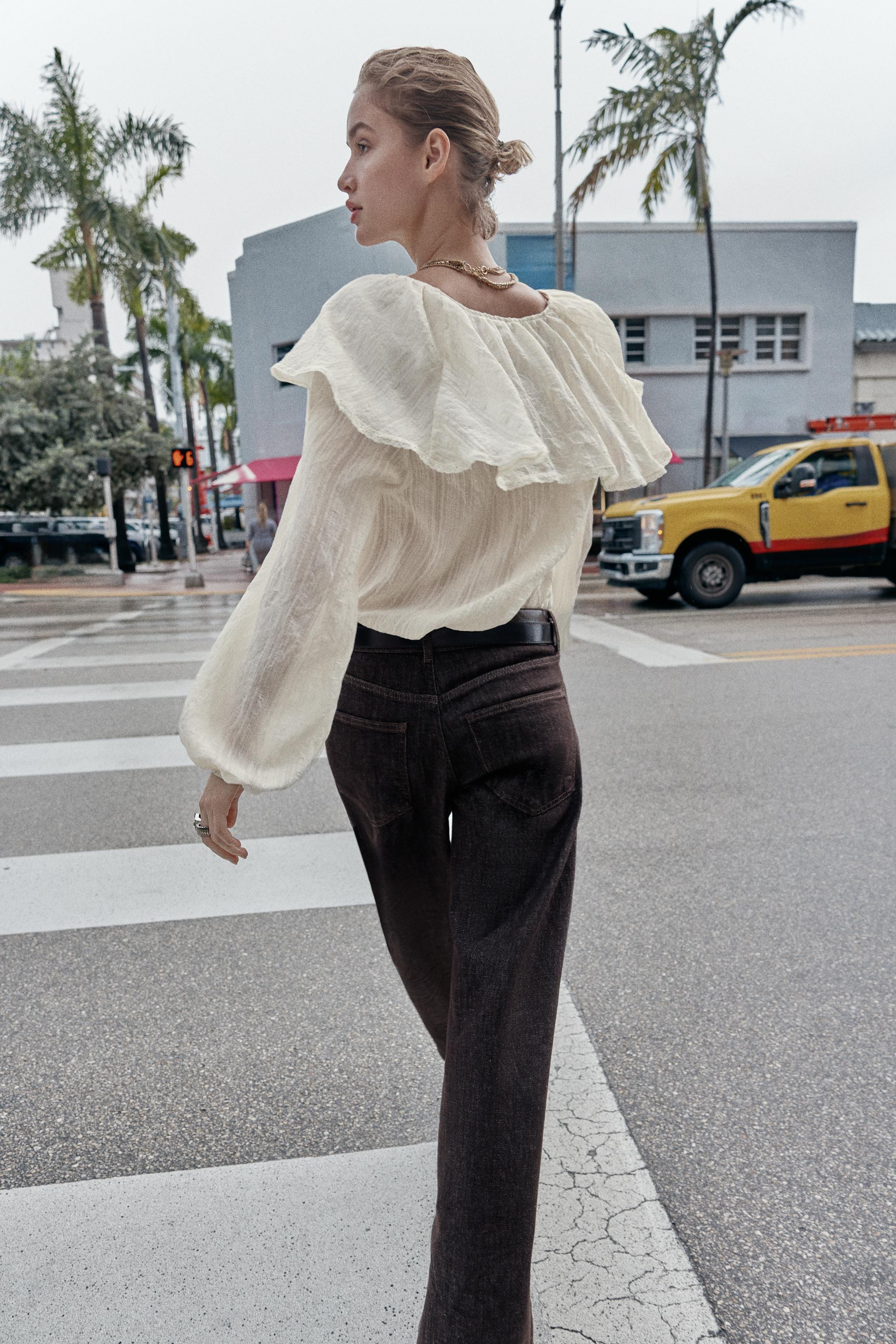 RUFFLED LACE BLOUSE | Zara US