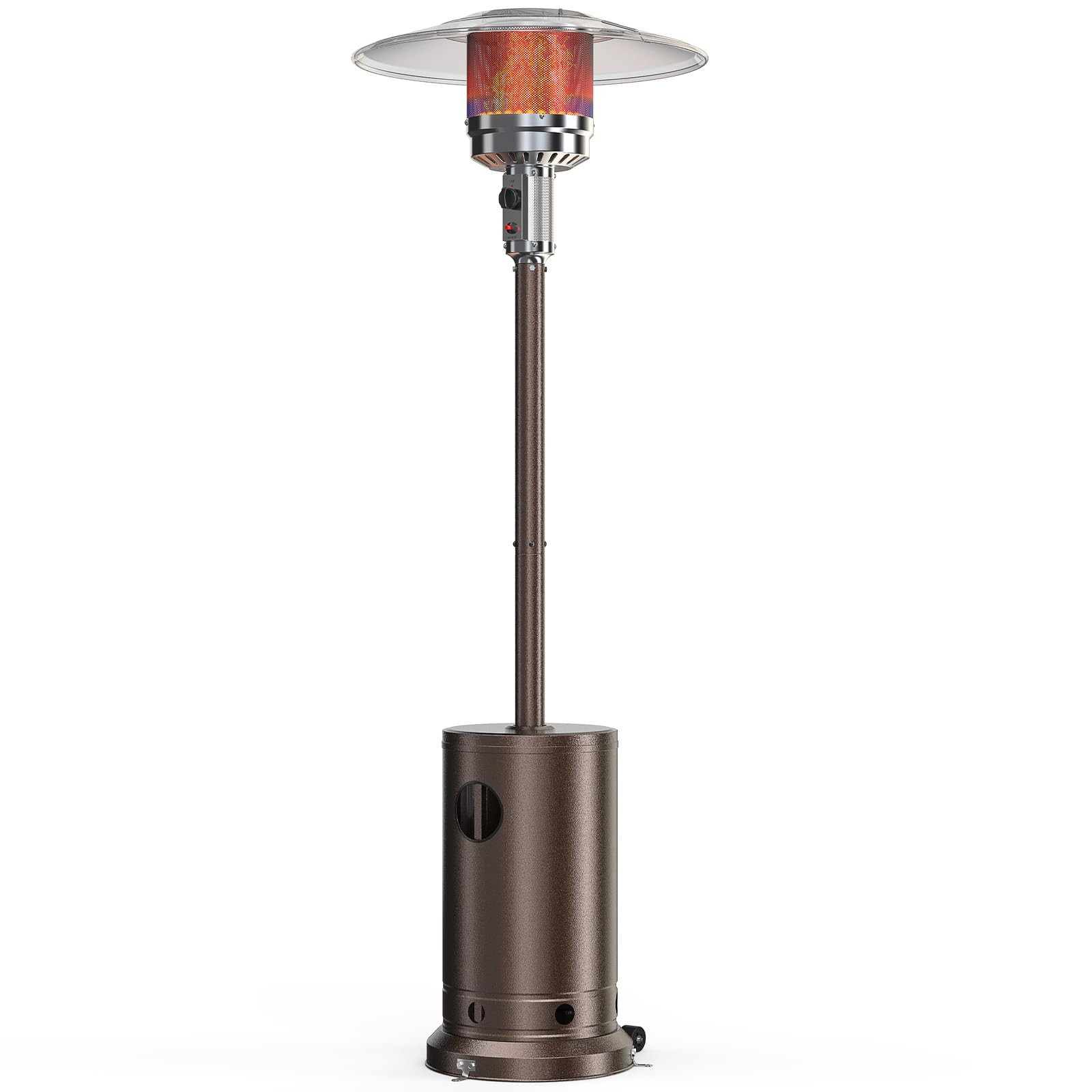 OLIXIS 48,000 BTU Propane Heaters with Wheels, Patio Heater Outdoor with Round Table Design, For Deck Porch Garden Commercial Residential, 17.7 x 17.7 x 87 inches (LxWxH) | Amazon (US)