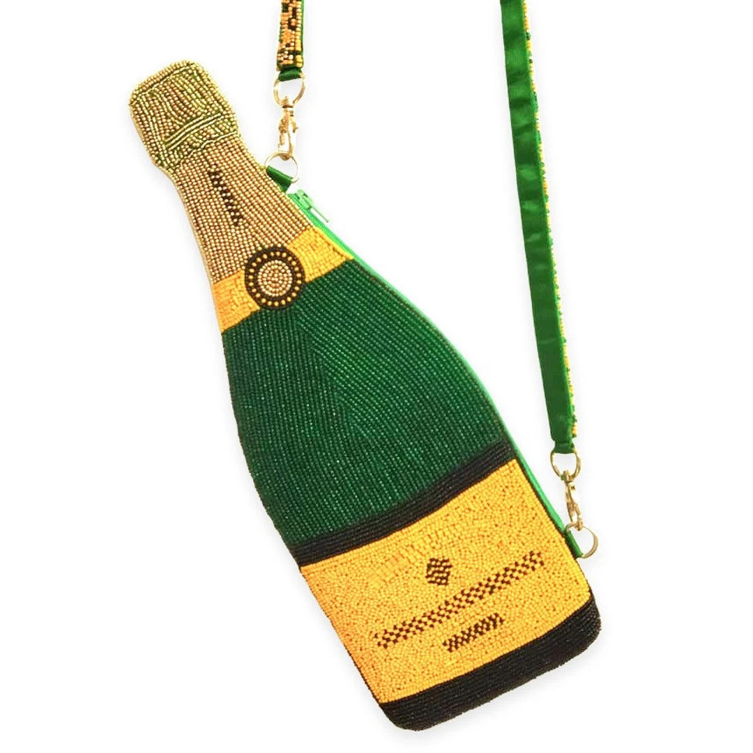 Custom Beaded Champagne Bottle Bag - Etsy | Etsy (US)