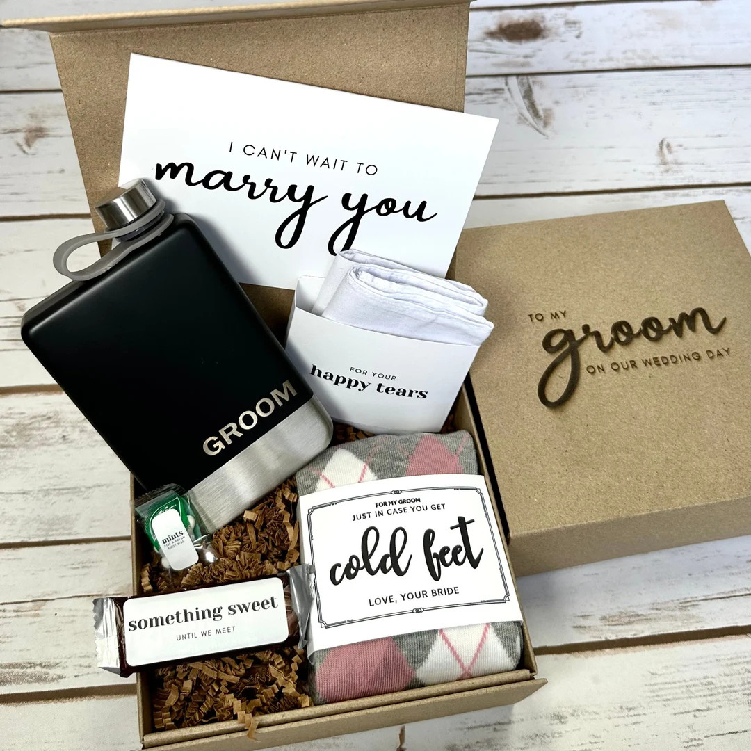 Groom Gift From Bride on Wedding Day, Groom Gift Box With No Cold Feet Socks, Wedding Day Gift fo... | Etsy (US)
