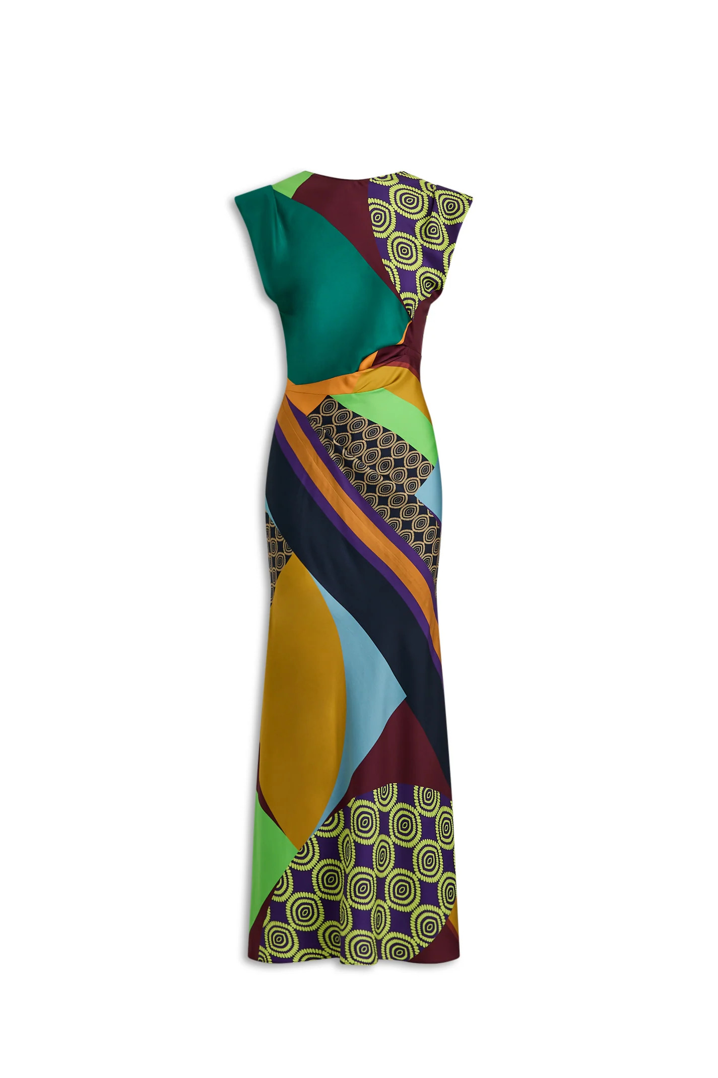 SILK PRINT DRAPE DRESS - GEOMETRIC - Scanlan Theodore | Scanlan Theodore