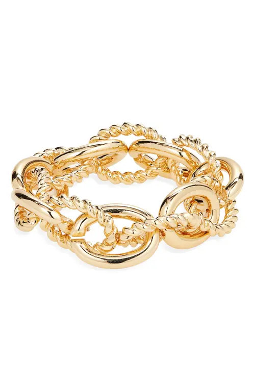 Nordstrom Mixed Link Stretch Bracelet in Gold at Nordstrom | Nordstrom