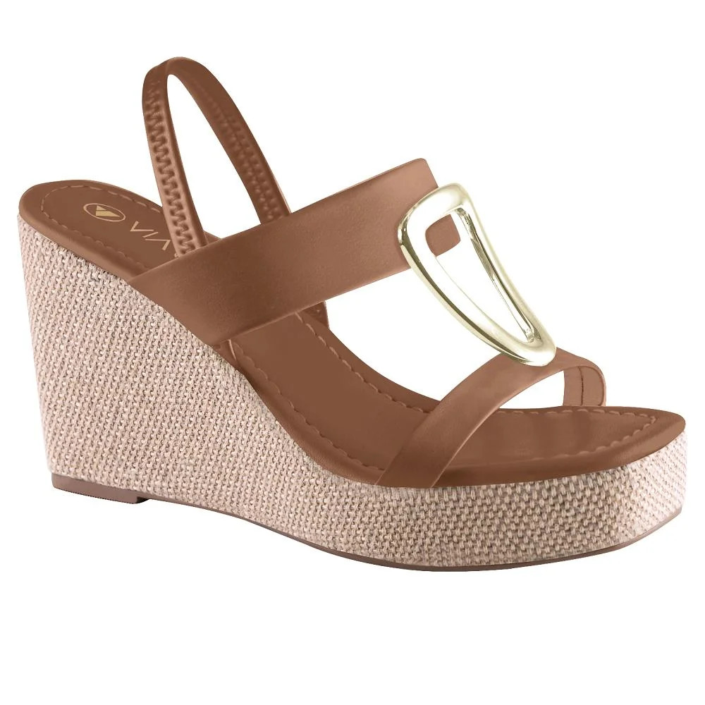 SANDALIA VIA UNO ANABELA REF 608033SDAVV Bege | Renner (BR)