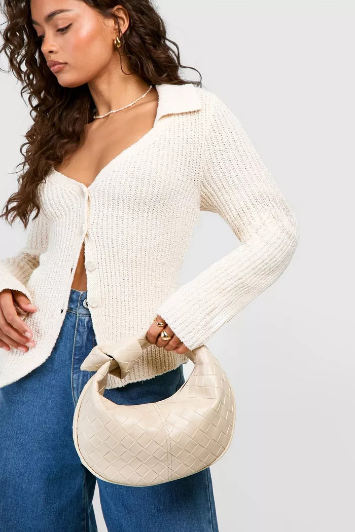 Mini Woven Knot Handle Grab Bag | Boohoo.com (UK & IE)