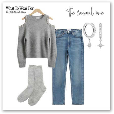 Christmas Day outfits: the casual one 👖 🎄✨

& other stories jeans, grey embellished knit, cashmere socks, white company, Astrid & miyu 

#LTKstyletip #LTKHoliday #LTKSeasonal
