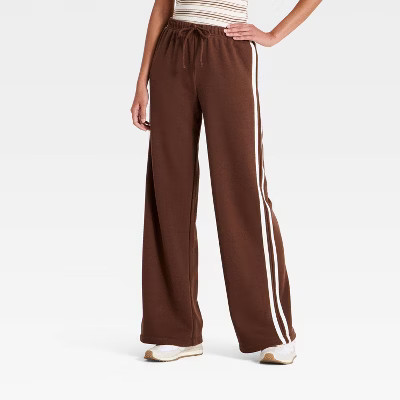 Women's Mid-Rise Easy Fit Track Sweatpants - Universal Thread™ Brown S | Target